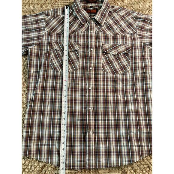 Canyon Guide Outfitters Short Sleeve plaid Metal Snap Button Front SZ XL Shirt - Picture 8 of 8